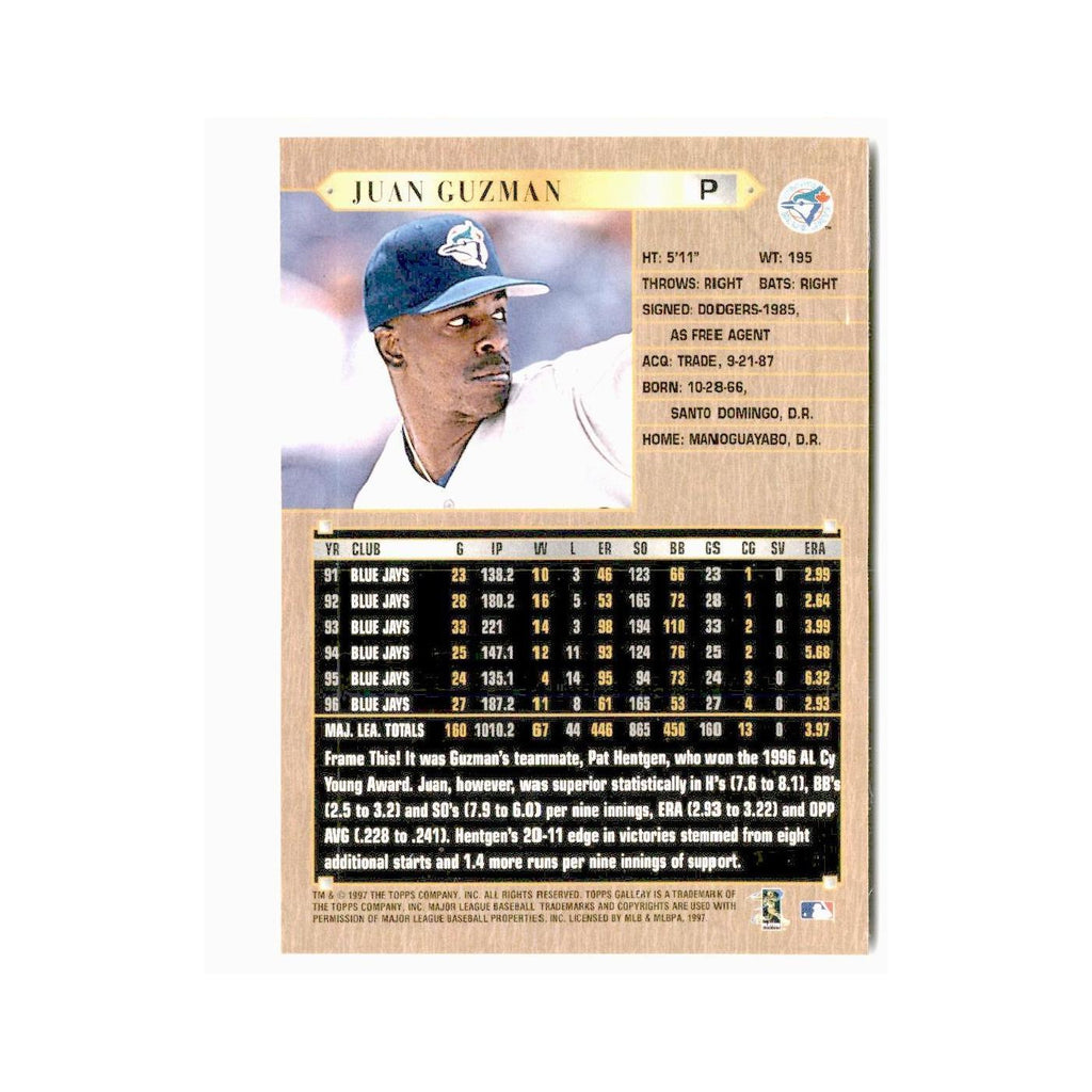 Juan Guzman 1997 Topps Gallery #124 Toronto Blue Jays Baseball Card NM