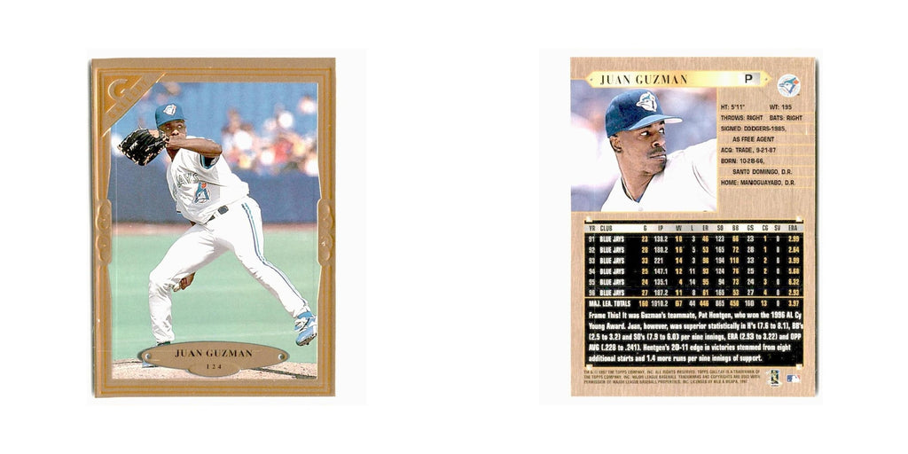 Juan Guzman 1997 Topps Gallery #124 Toronto Blue Jays Baseball Card NM