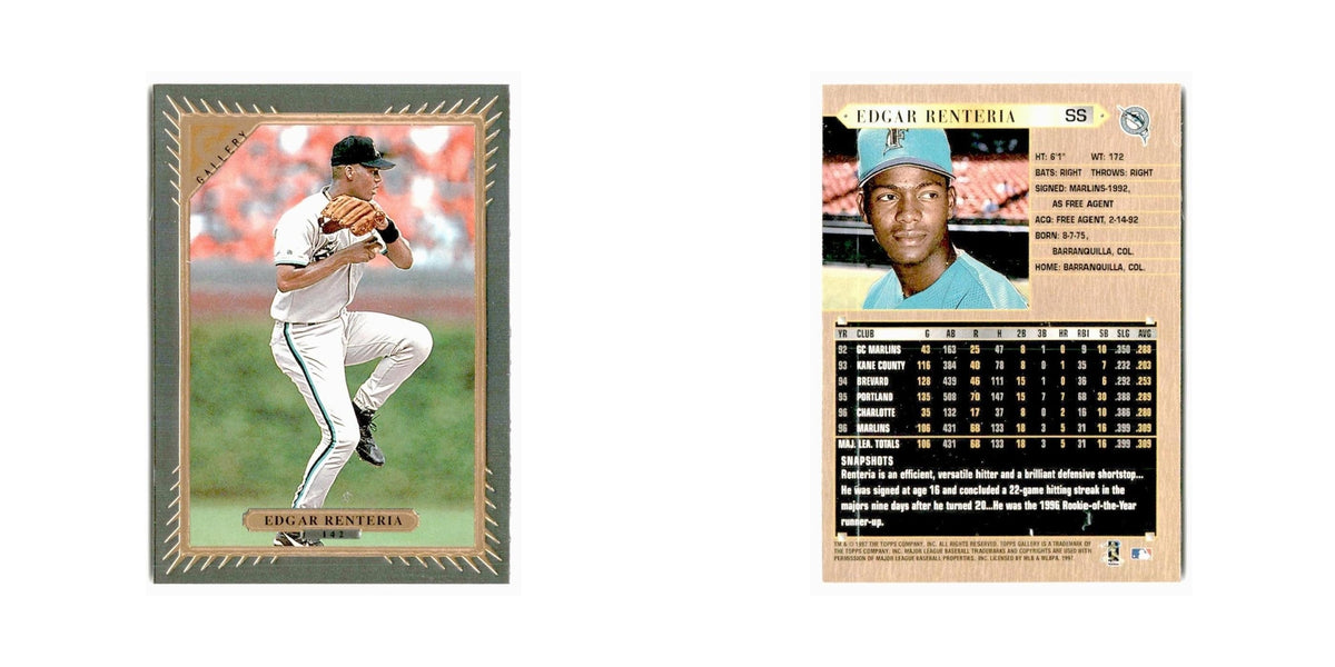 Edgar Renteria 1997 Topps Gallery #142 Florida Marlins Baseball Card NM