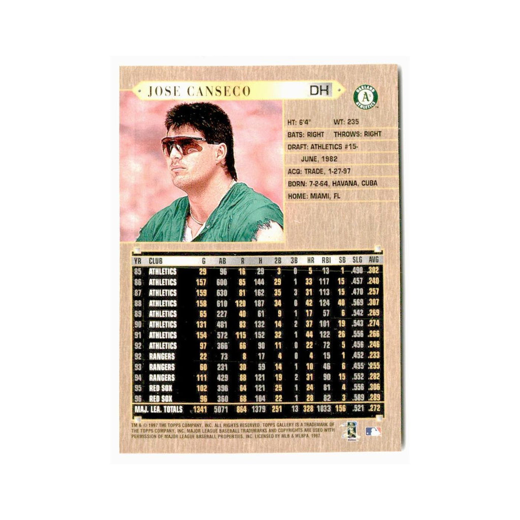Jose Canseco 1997 Topps Gallery #8 Toronto Blue Jays Baseball Card NM