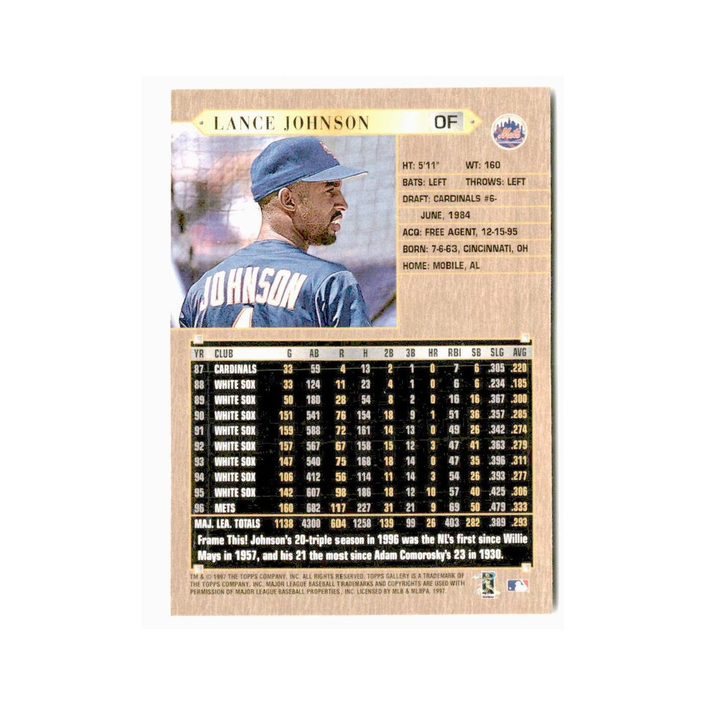 Lance Johnson 1997 Topps Gallery #22 New York Mets Baseball Card NM