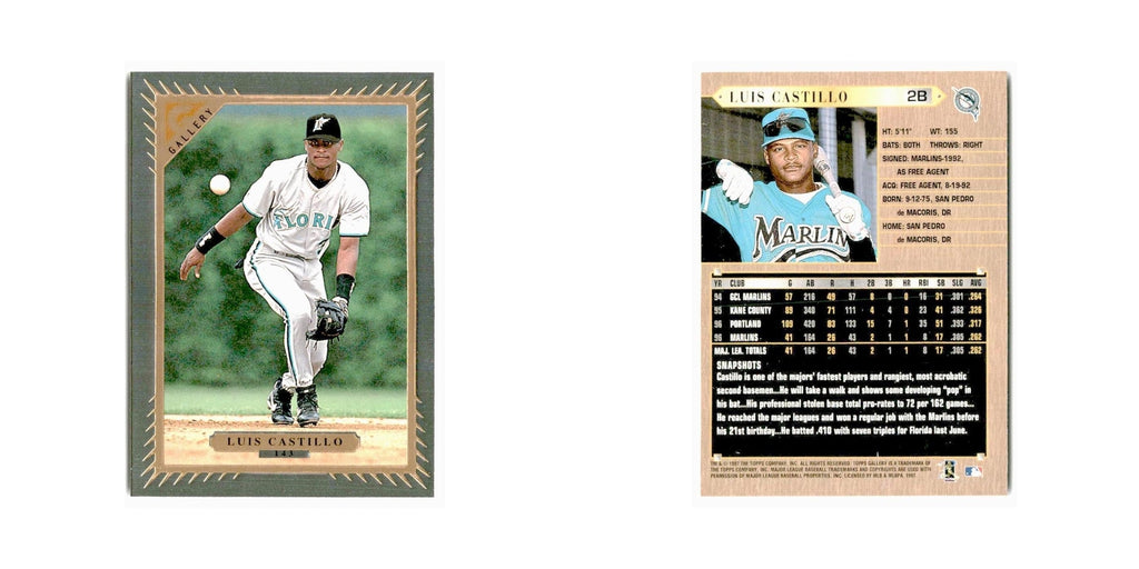 Luis Castillo 1997 Topps Gallery #143 Florida Marlins Baseball Card NM