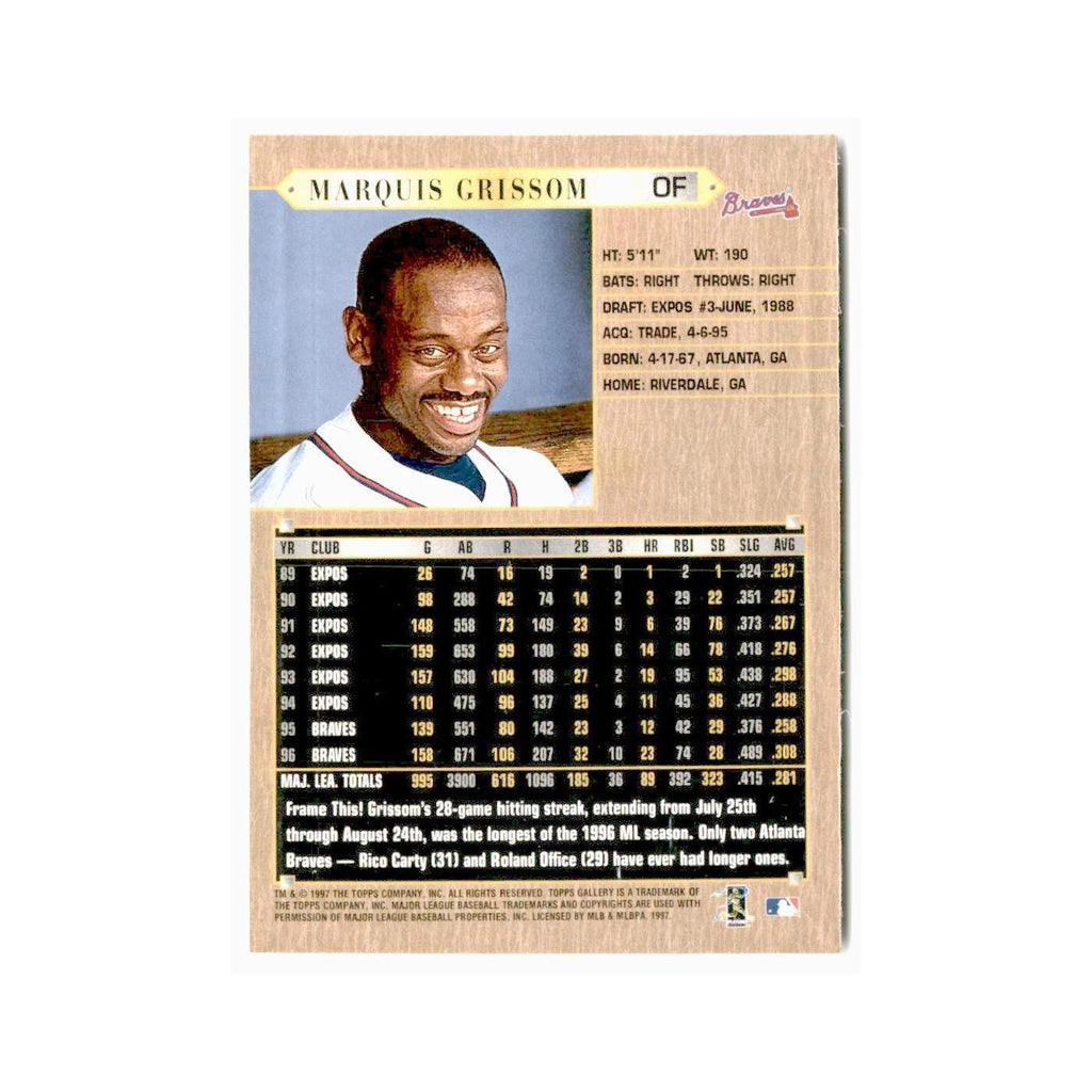 Marquis Grissom 1997 Topps Gallery #87 Cleveland Indians Baseball Card NM