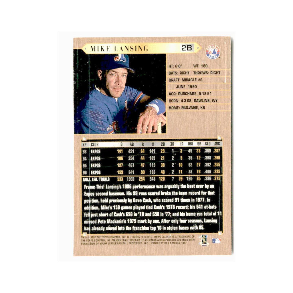 Mike Lansing 1997 Topps Gallery #106 Montreal Expos Baseball Card NM