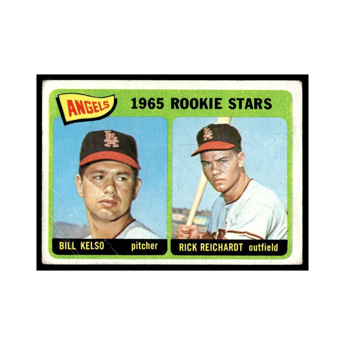 1965 Topps Baseball Card (Damaged) Bill Kelso/Rick Reichardt RC Angels #194