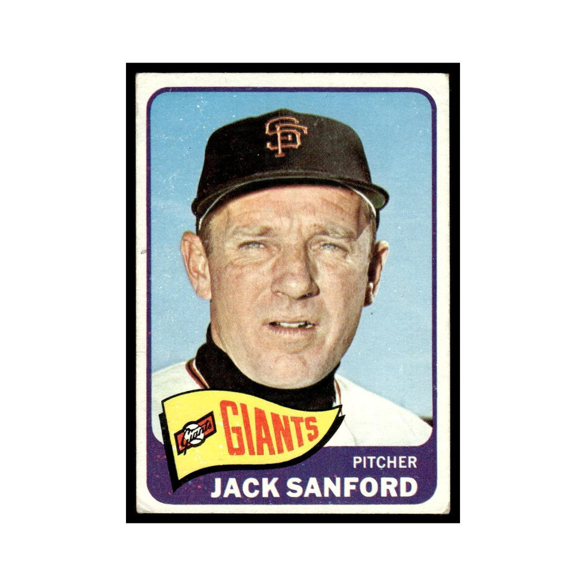 1965 Topps Baseball Card (Damaged) Jack Sanford Giants #228