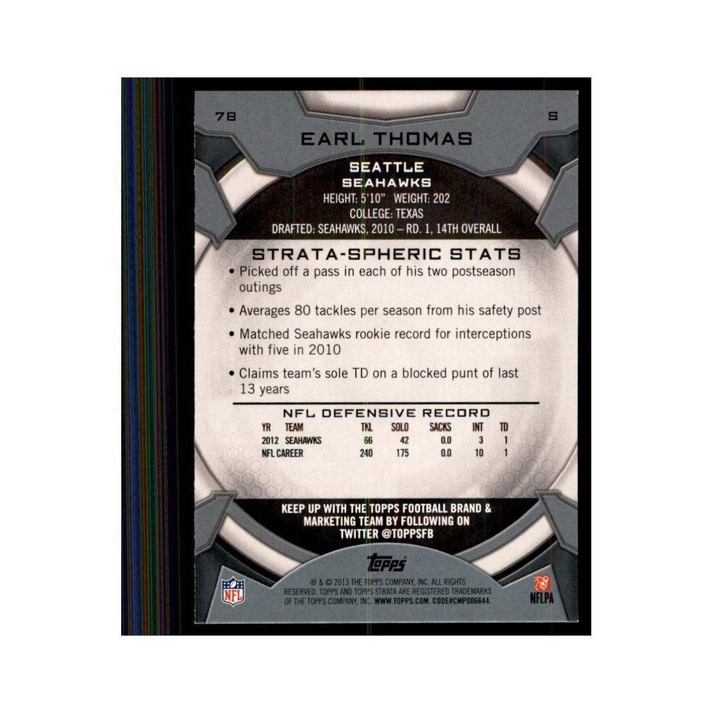 2013 Topps Strata Earl Thomas Football Cards #78