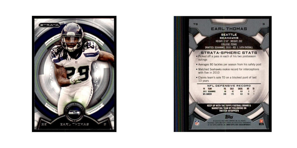 2013 Topps Strata Earl Thomas Football Cards #78