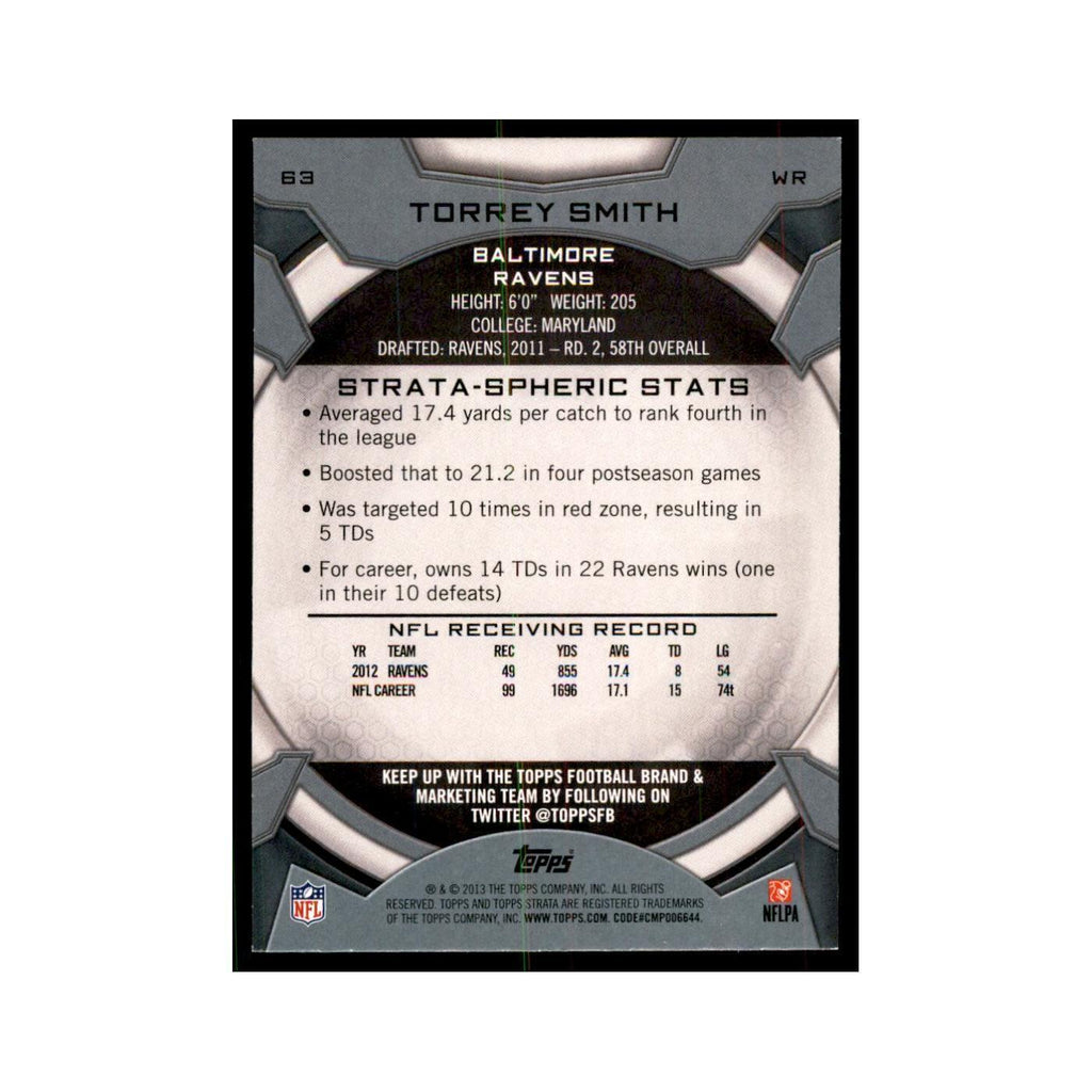 2013 Topps Strata Torrey Smith Football Cards #63