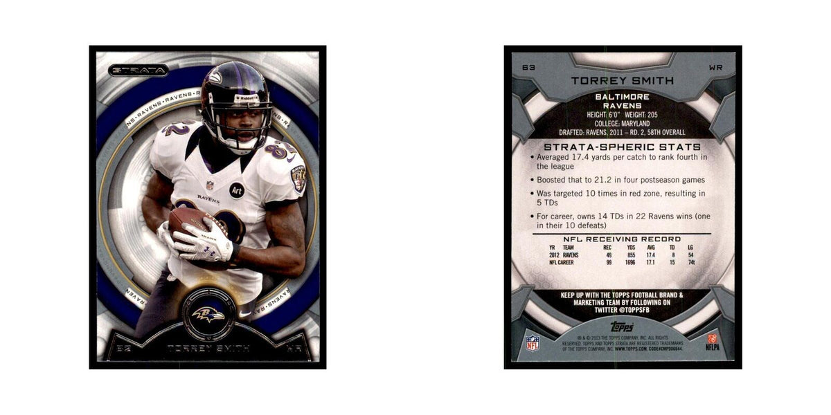2013 Topps Strata Torrey Smith Football Cards #63