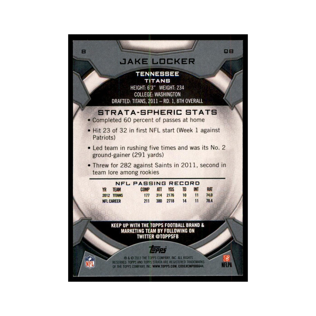 2013 Topps Strata Jake Locker Football Cards #8