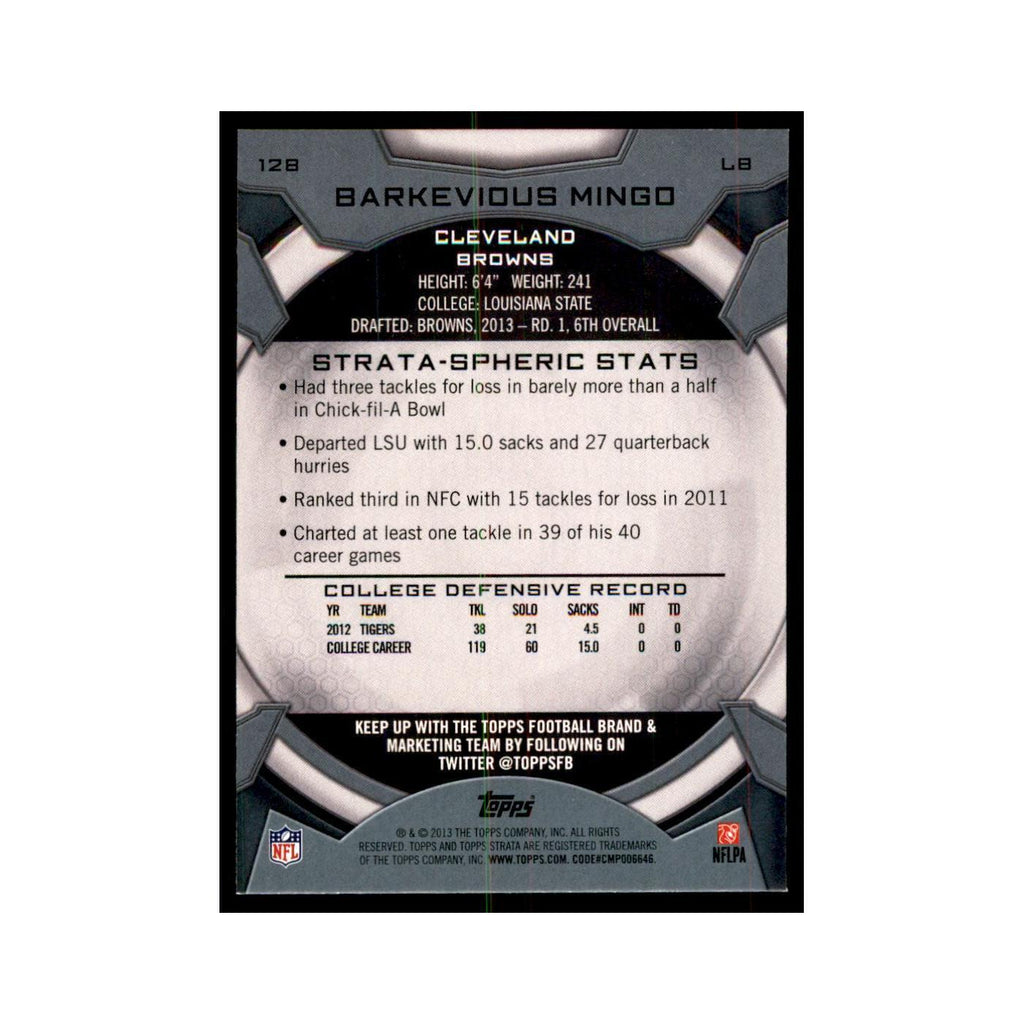 2013 Topps Strata Barkevious Mingo RC Football Cards #128