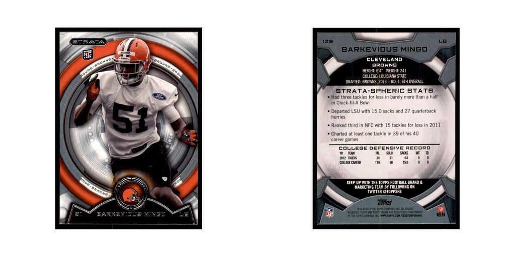 2013 Topps Strata Barkevious Mingo RC Football Cards #128