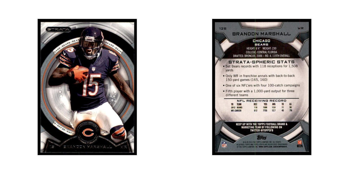 2013 Topps Strata Brandon Marshall Football Cards #126