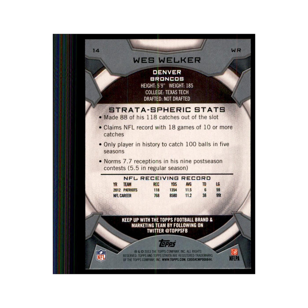 2013 Topps Strata Wes Welker Football Cards #14