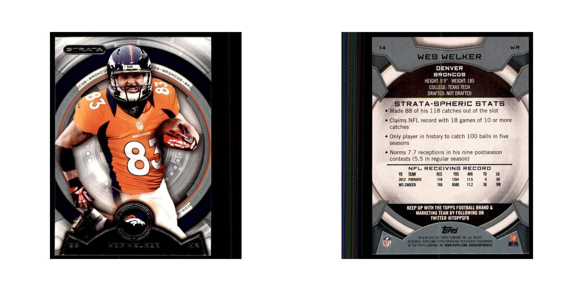 2013 Topps Strata Wes Welker Football Cards #14