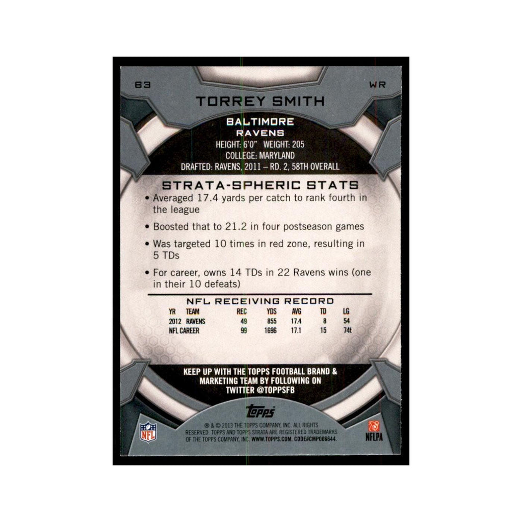 2013 Topps Strata Torrey Smith Football Cards #63