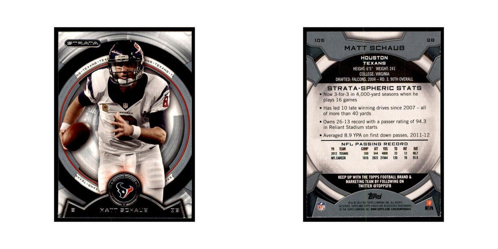 2013 Topps Strata Matt Schaub Football Cards #105