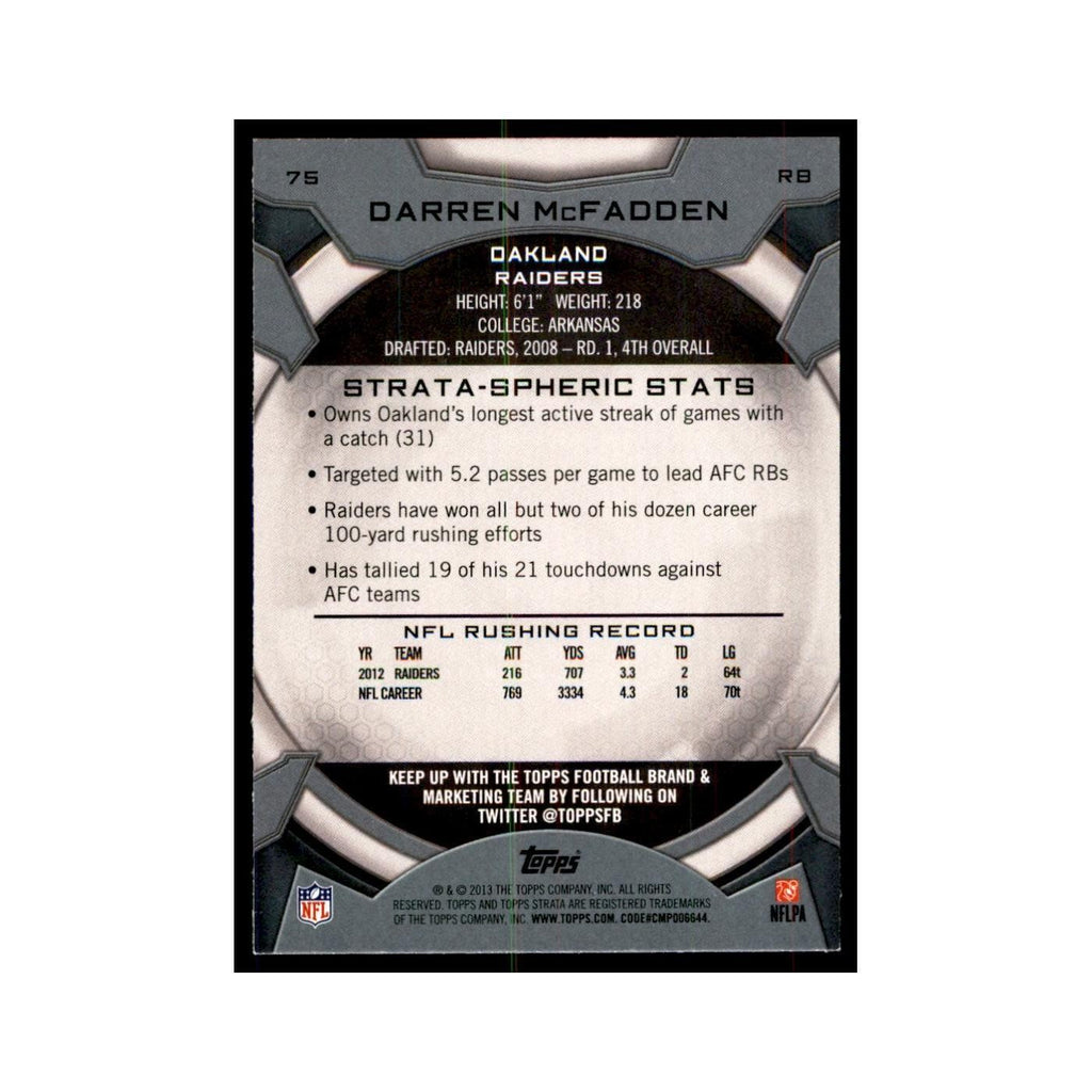 2013 Topps Strata Darren McFadden Football Cards #75