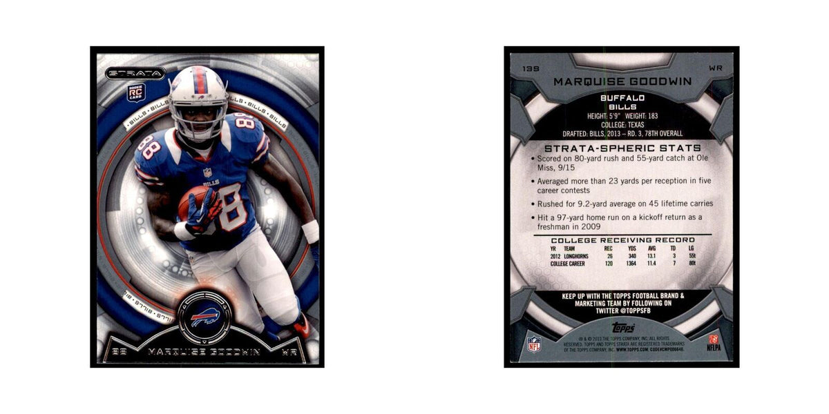 2013 Topps Strata Marquise Goodwin RC Football Cards #139