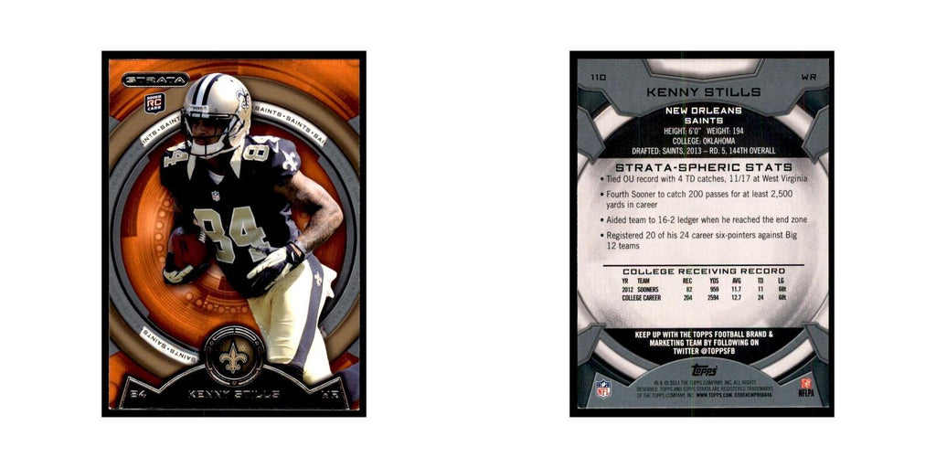 2013 Topps Strata Kenny Stills RC Football Cards #110