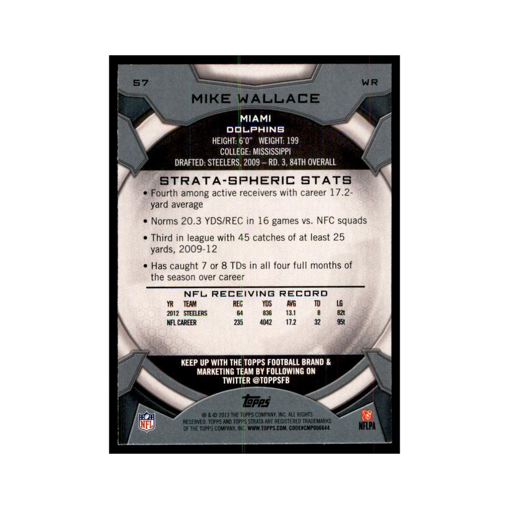 2013 Topps Strata Mike Wallace Football Cards #57