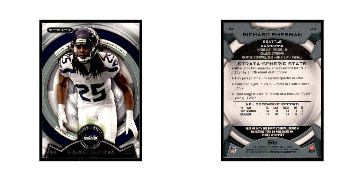 2013 Topps Strata Richard Sherman Football Cards #101