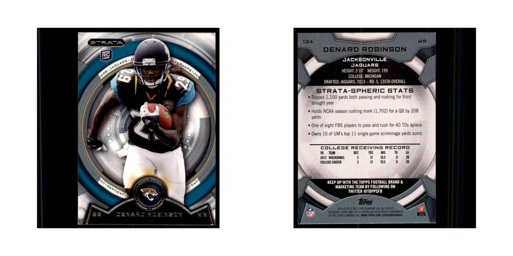2013 Topps Strata Denard Robinson RC Football Cards #124