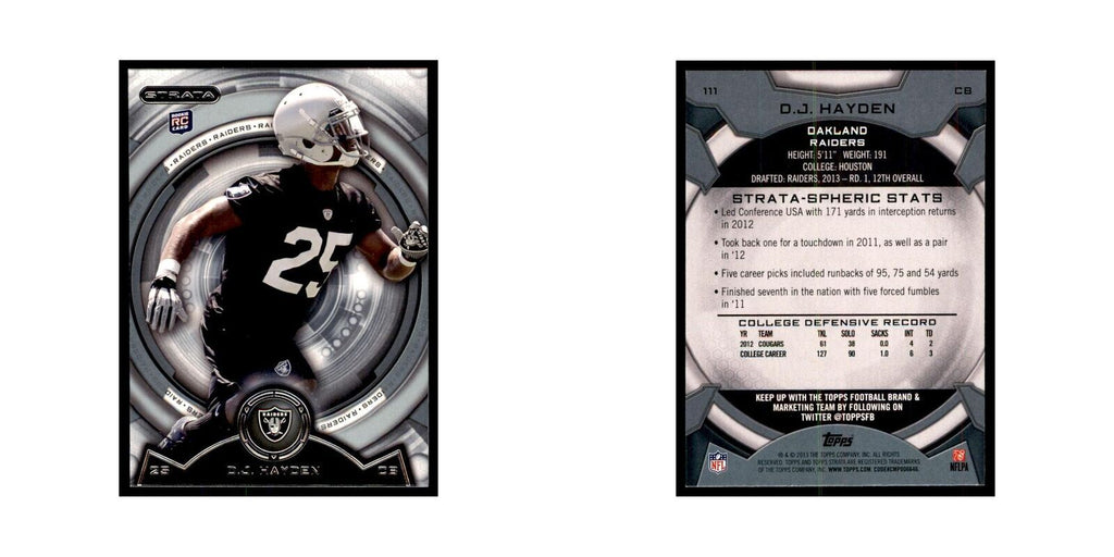 2013 Topps Strata D.J. Hayden RC Football Cards #111