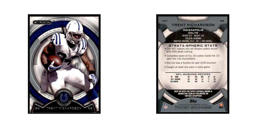 2013 Topps Strata Trent Richardson Football Cards #107