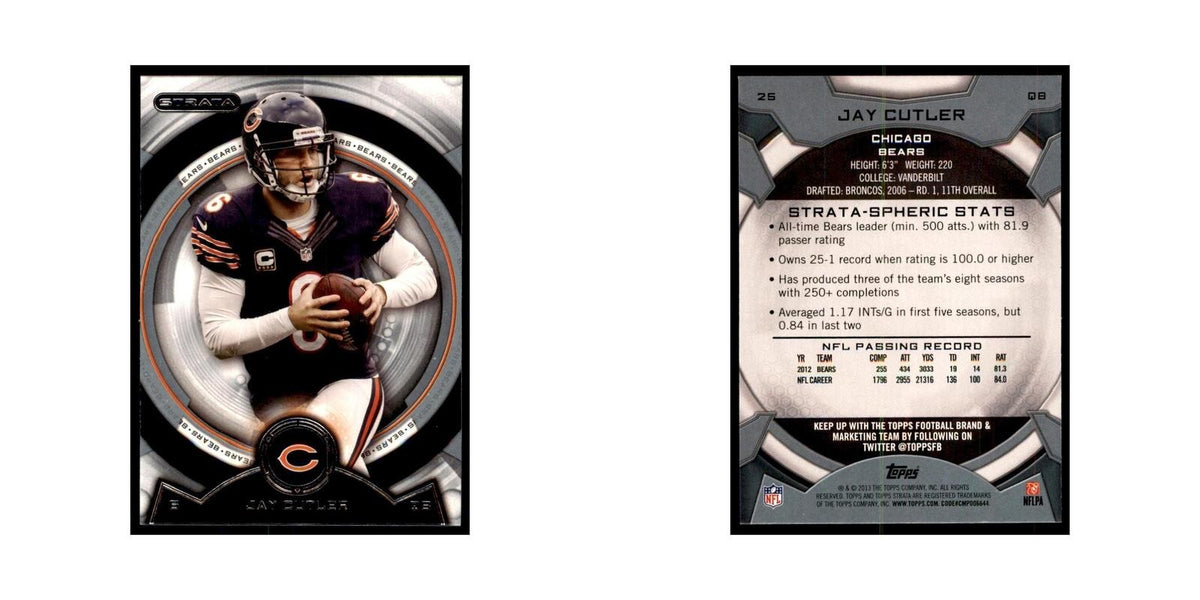 2013 Topps Strata Jay Cutler Football Cards #25
