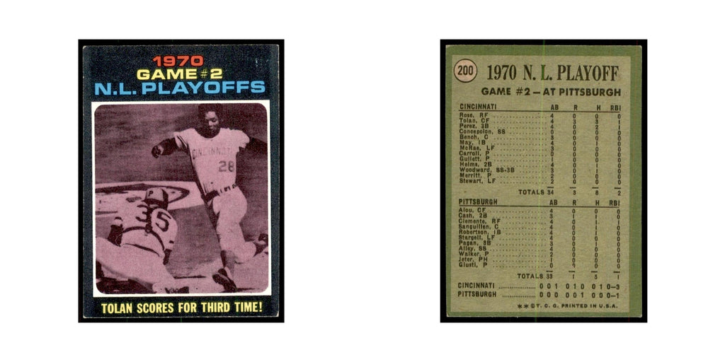 1971 Topps ALCS Game 2 - Powell Scores Winning Run! LCS Baseball Cards #200