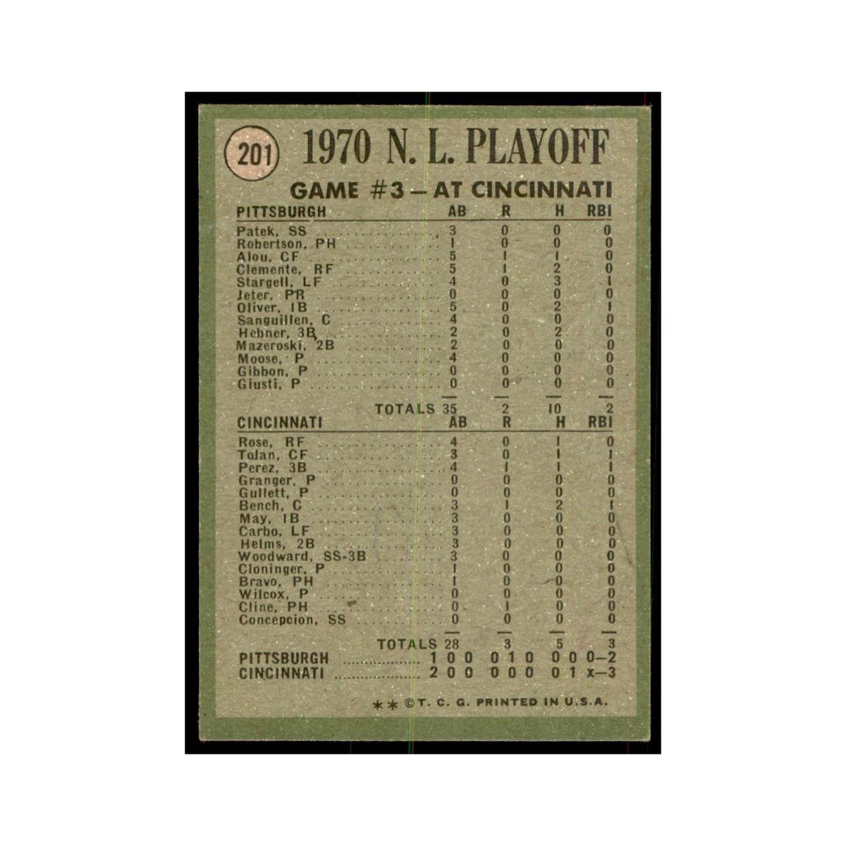 1971 Topps NL Playoffs Game 3 - Cline Scores Winning Run! Baseball Cards #201
