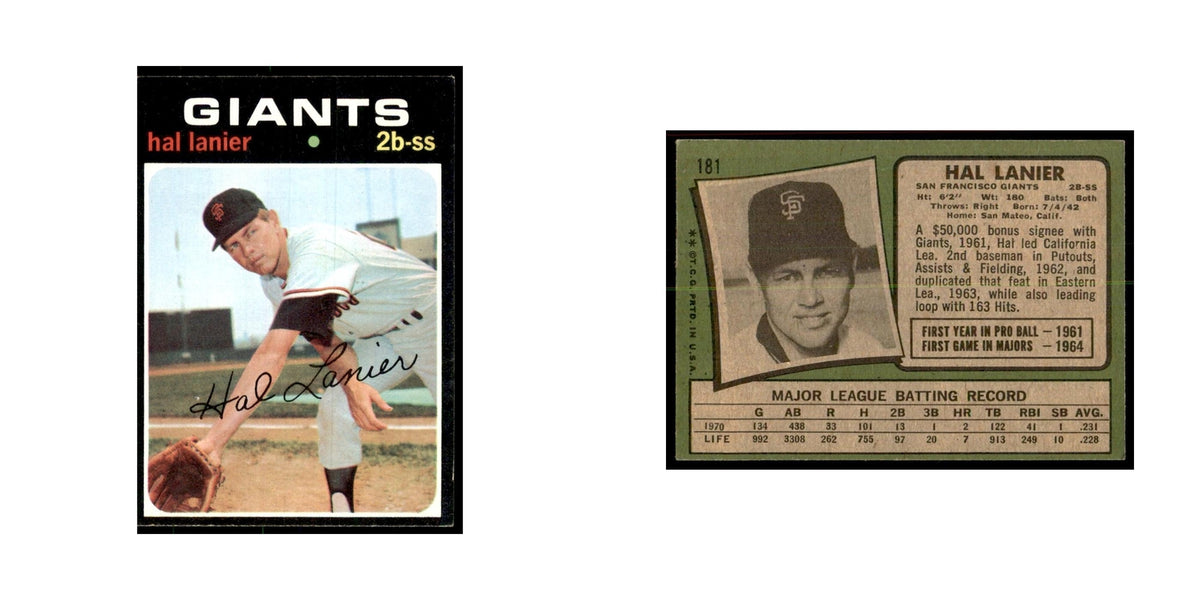 1971 Topps Hal Lanier Baseball Cards #181