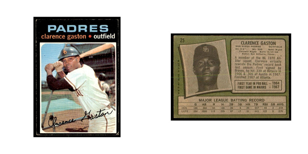 1971 Topps Clarence Gaston Baseball Cards #25