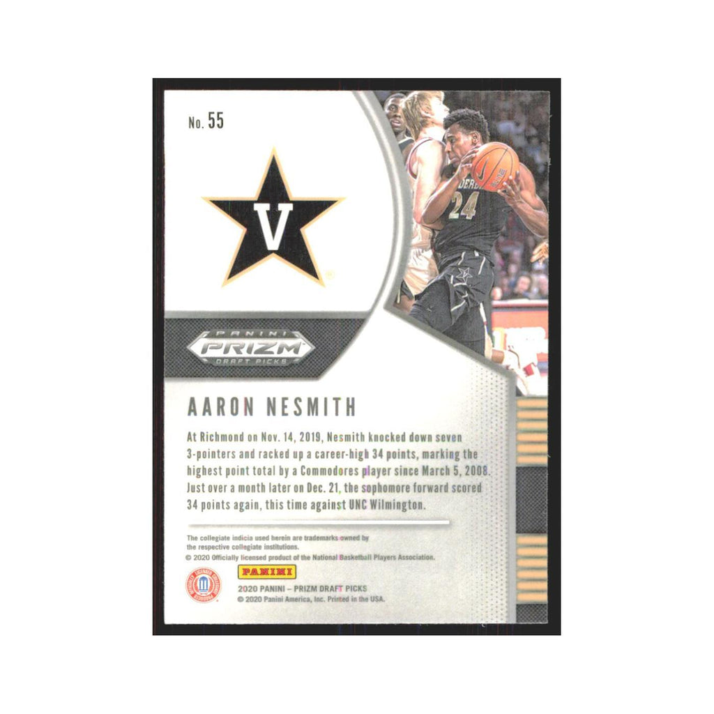 2020 Panini Prizm Draft Aaron Nesmith RC Vanderbilt Commodores #55