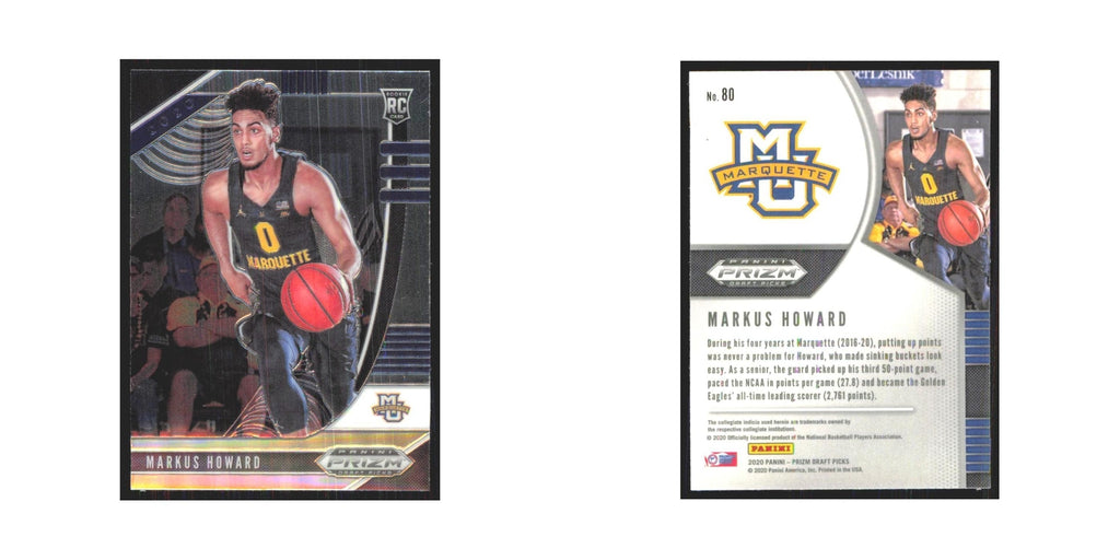 2020 Panini Prizm Draft Markus Howard RC Marquette Golden Eagles #80