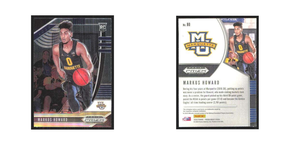 2020 Panini Prizm Draft Markus Howard RC Marquette Golden Eagles #80