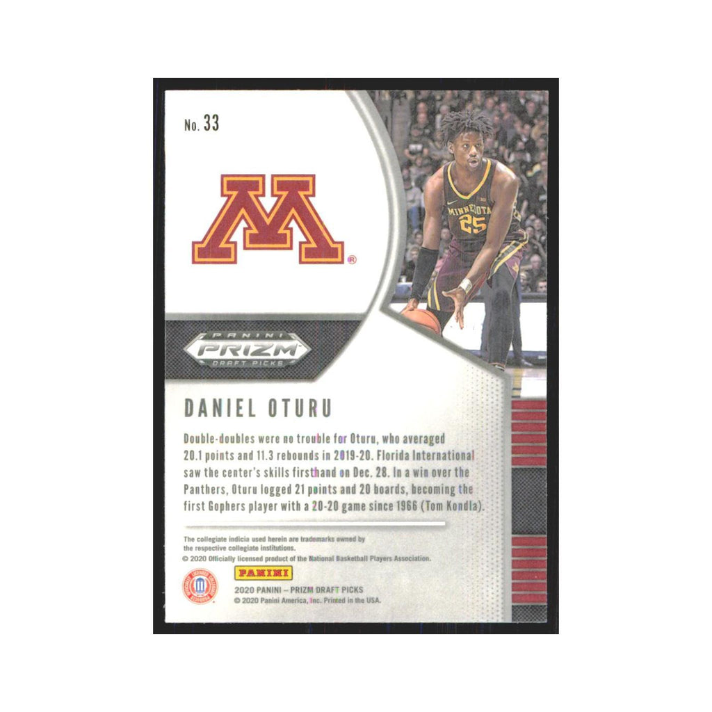 2020 Panini Prizm Draft Daniel Oturu RC Minnesota Golden Gophers #33