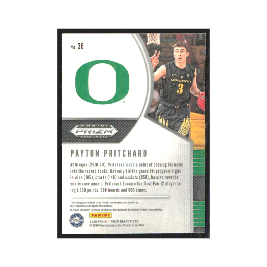 2020 Panini Prizm Draft Payton Pritchard RC Oregon Ducks #36