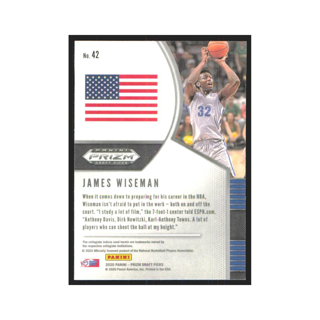 2020 Panini Prizm Draft James Wiseman RC Memphis Tigers #42