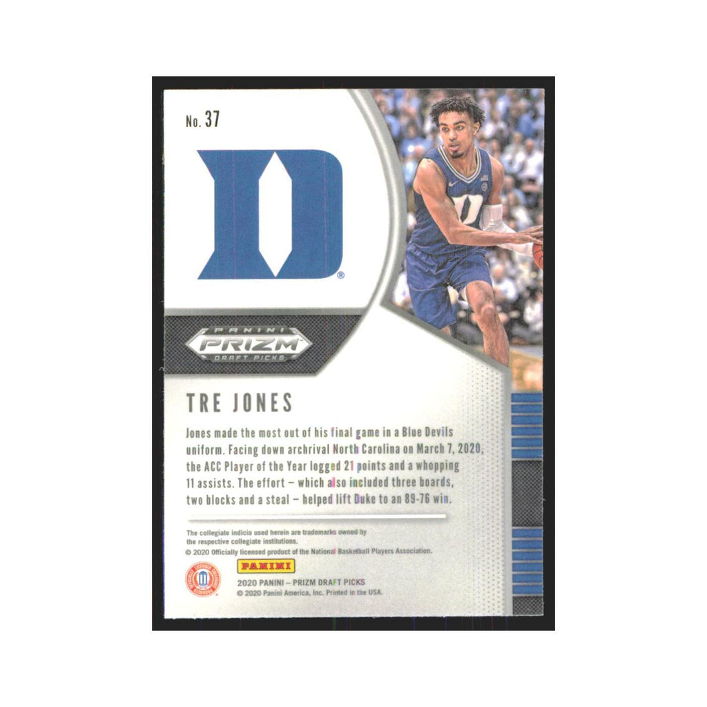 2020 Panini Prizm Draft Tre Jones RC Duke Blue Devils #37
