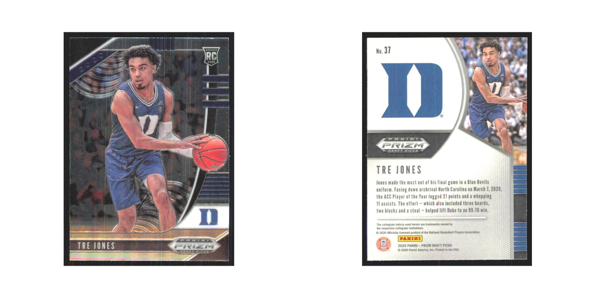 2020 Panini Prizm Draft Tre Jones RC Duke Blue Devils #37