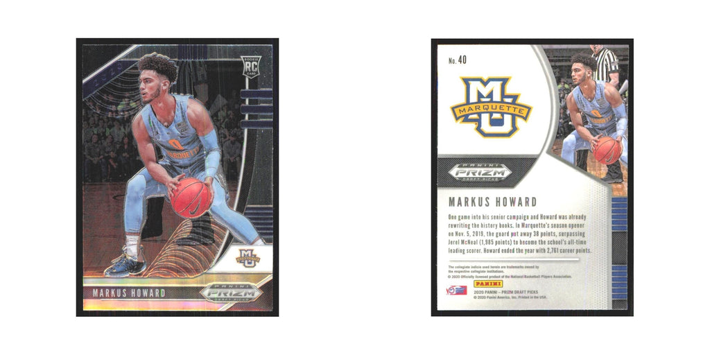2020 Panini Prizm Draft Markus Howard RC Marquette Golden Eagles #40