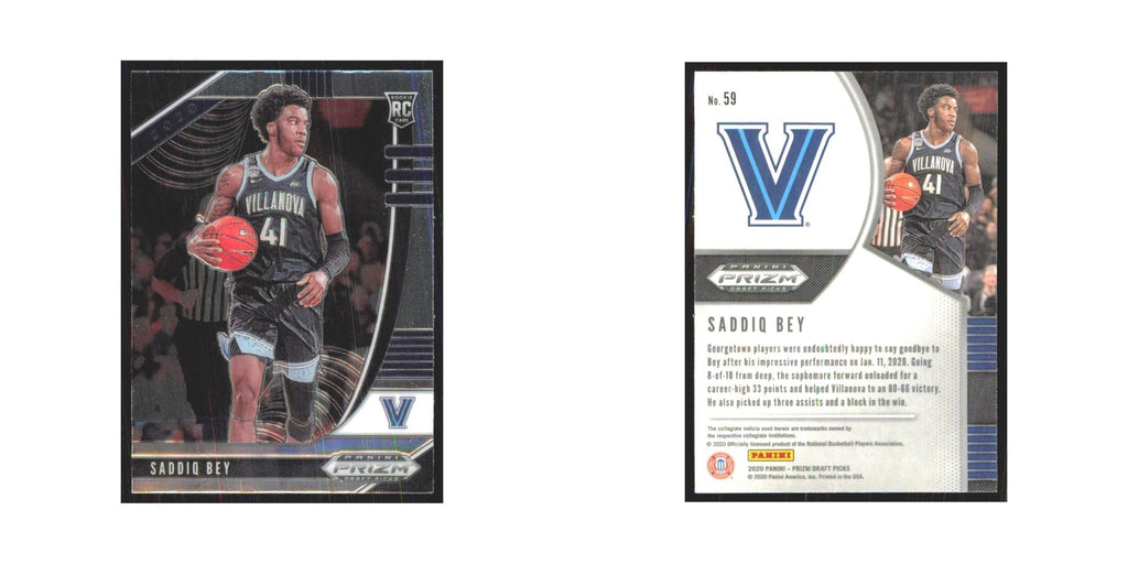 2020 Panini Prizm Draft Saddiq Bey RC Villanova Wildcats #59