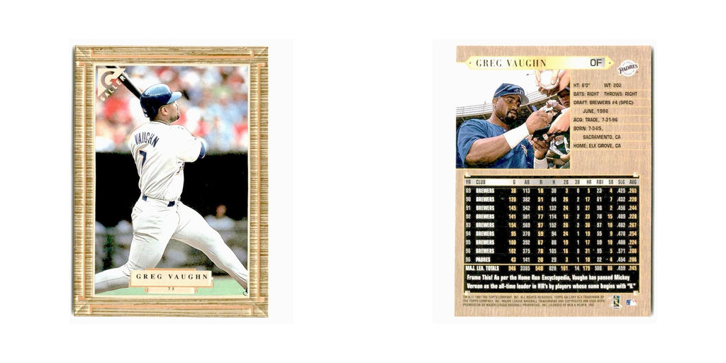 Greg Vaughn 1997 Topps Gallery #75 San Diego Padres Baseball Card NM