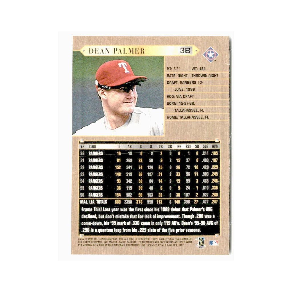 Dean Palmer 1997 Topps Gallery #63 Texas Rangers Baseball Card NM