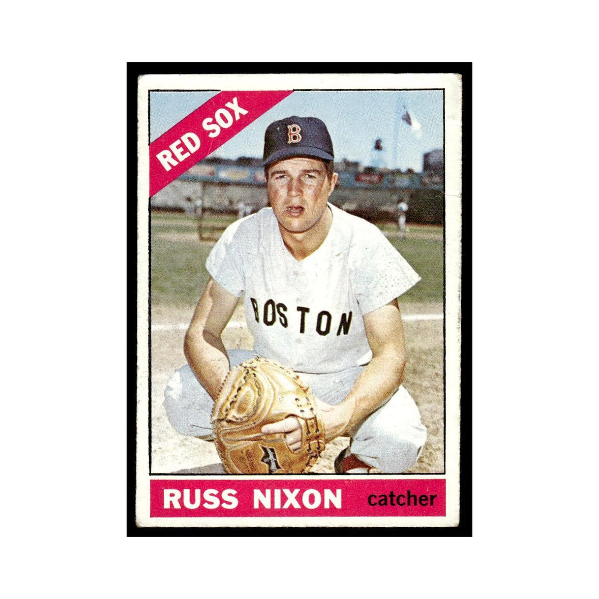 1966 Topps Baseball Card Russ Nixon Red Sox #227