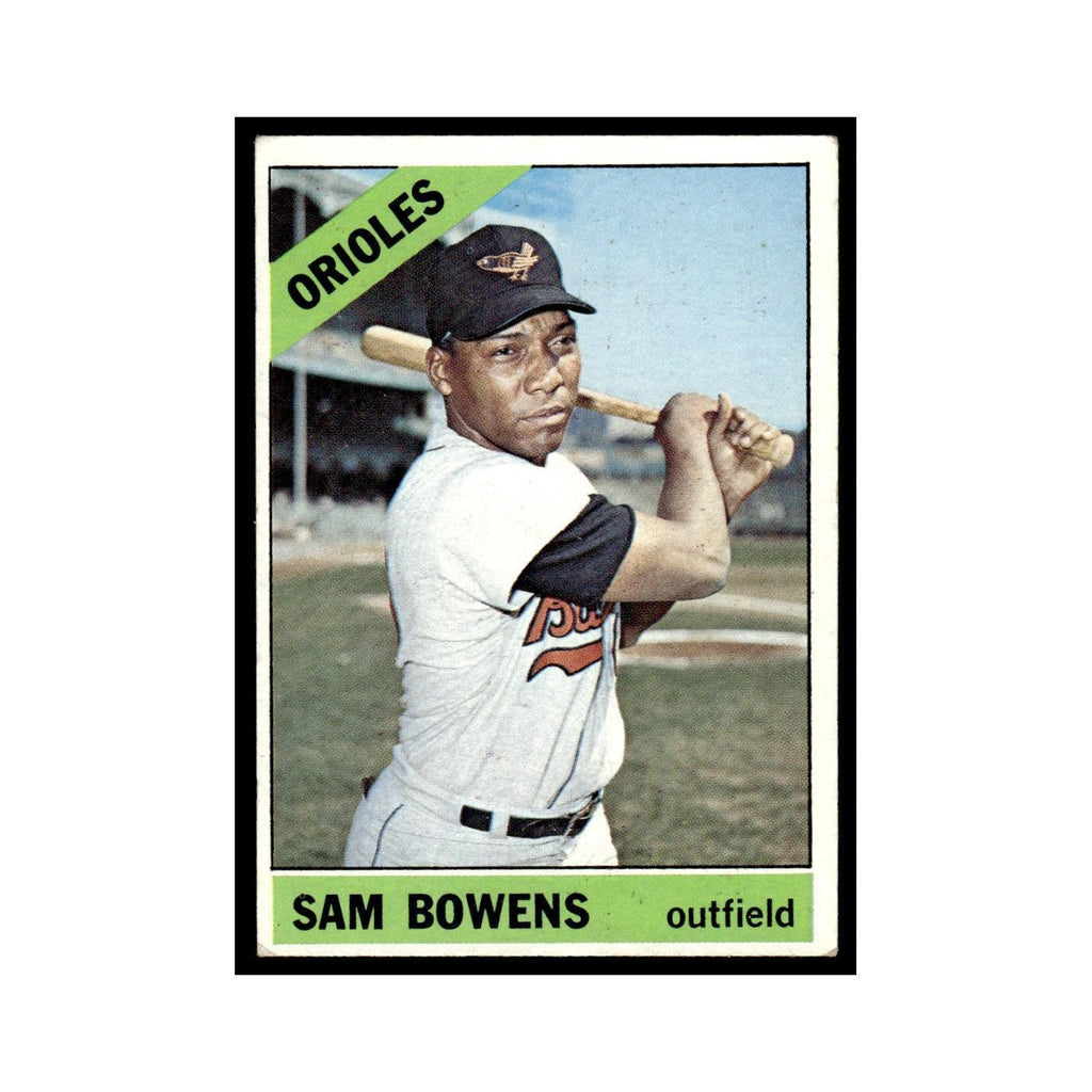1966 Topps Baseball Card Sam Bowens Orioles #412
