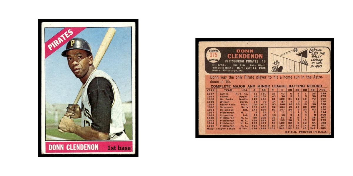 1966 Topps Baseball Card Donn Clendenon Pirates #375
